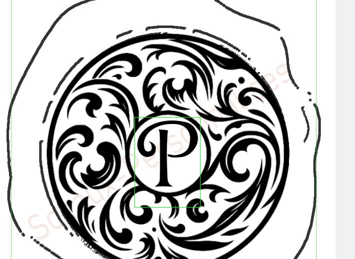 Une initiale pour ce sceau personnalisé en ligne design rococo